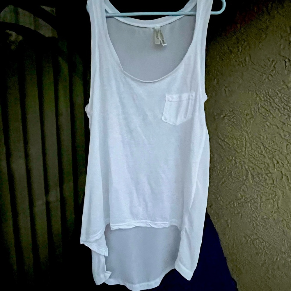 Col Story Sheer White Tank.Top Size Small